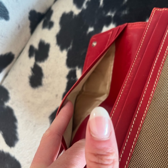 PRADA Beige & Red Fabric Long Wallet - Picture 12 of 14